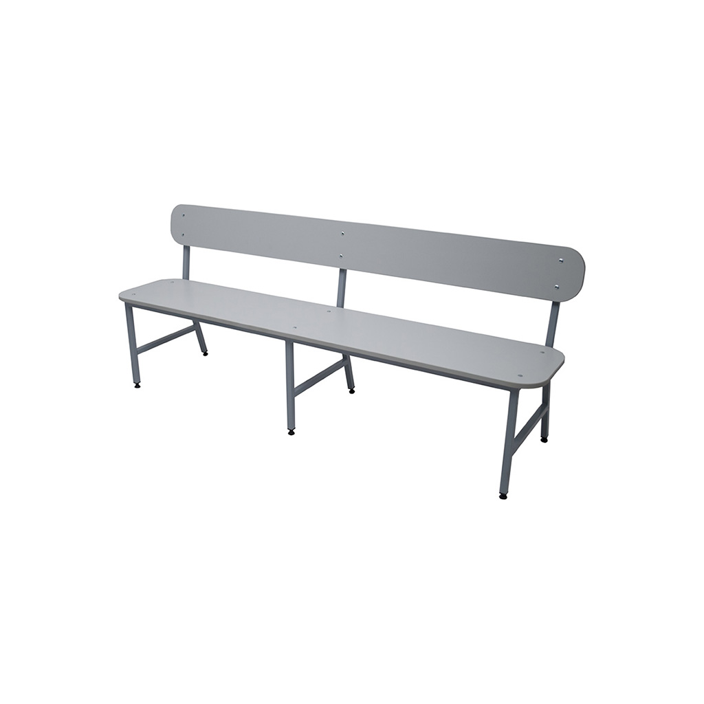 Лава для укриття зі спинкою РОЗКОМ на металевому каркасі розміром 2000х535х810